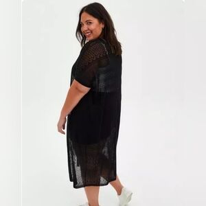 Torrid 100% Lyocell Oversized Black Duster Dolman Sleeve Kimono